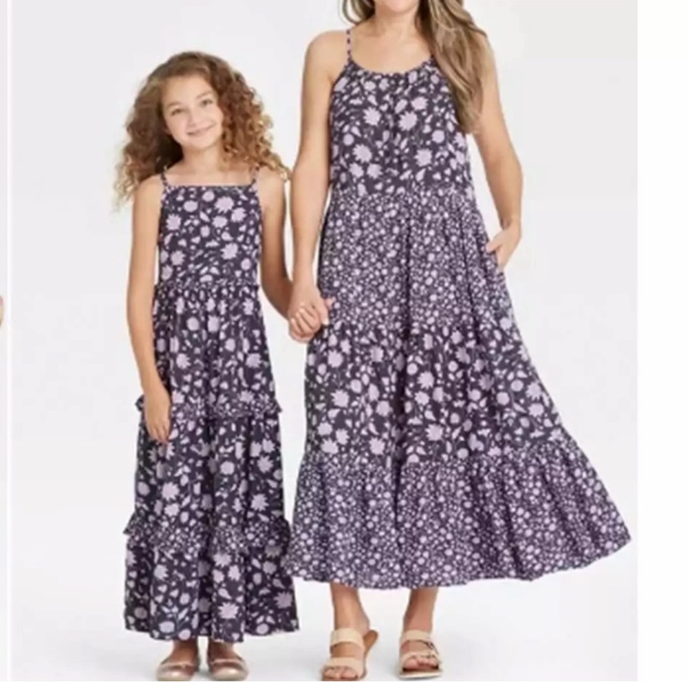 Cat & Jack purple floral sundress L10/12